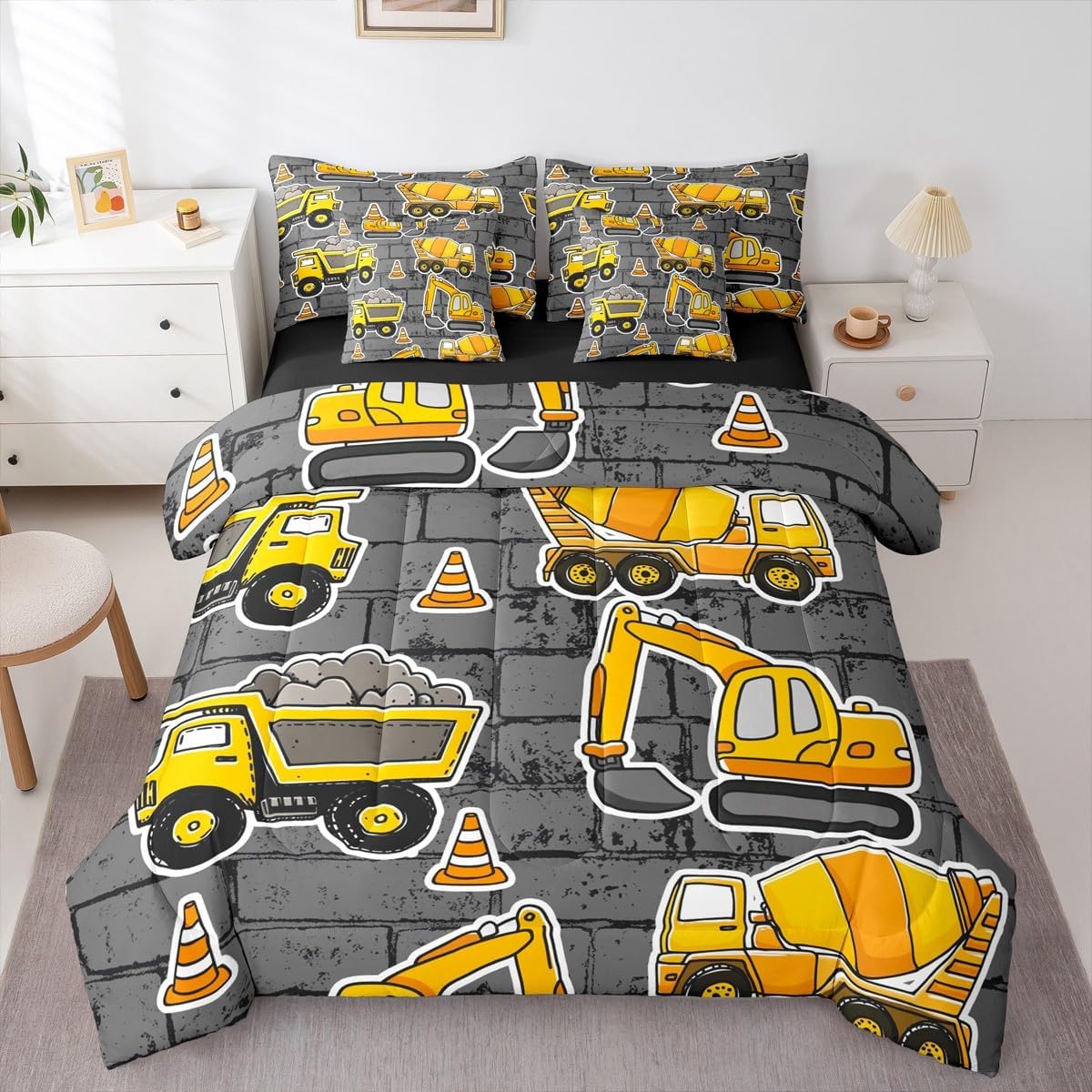 Erosebridal Chemistry Comforter Set with Sheets Full Size Periodic Table of Elements Bed in A Bag 7 Piece Science Chemistry Lovers Bedding Set for Kids Boys Children Bedroom Modern Black Bed Sets