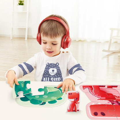 Toi 6 Packs Large Piece Toddler Jigsaw Puzzles for Kids Aged 2.5+, Animal Shaped Floor Puzzles for Beginner, Preschool Learning Game for Boys Girls, Traffic