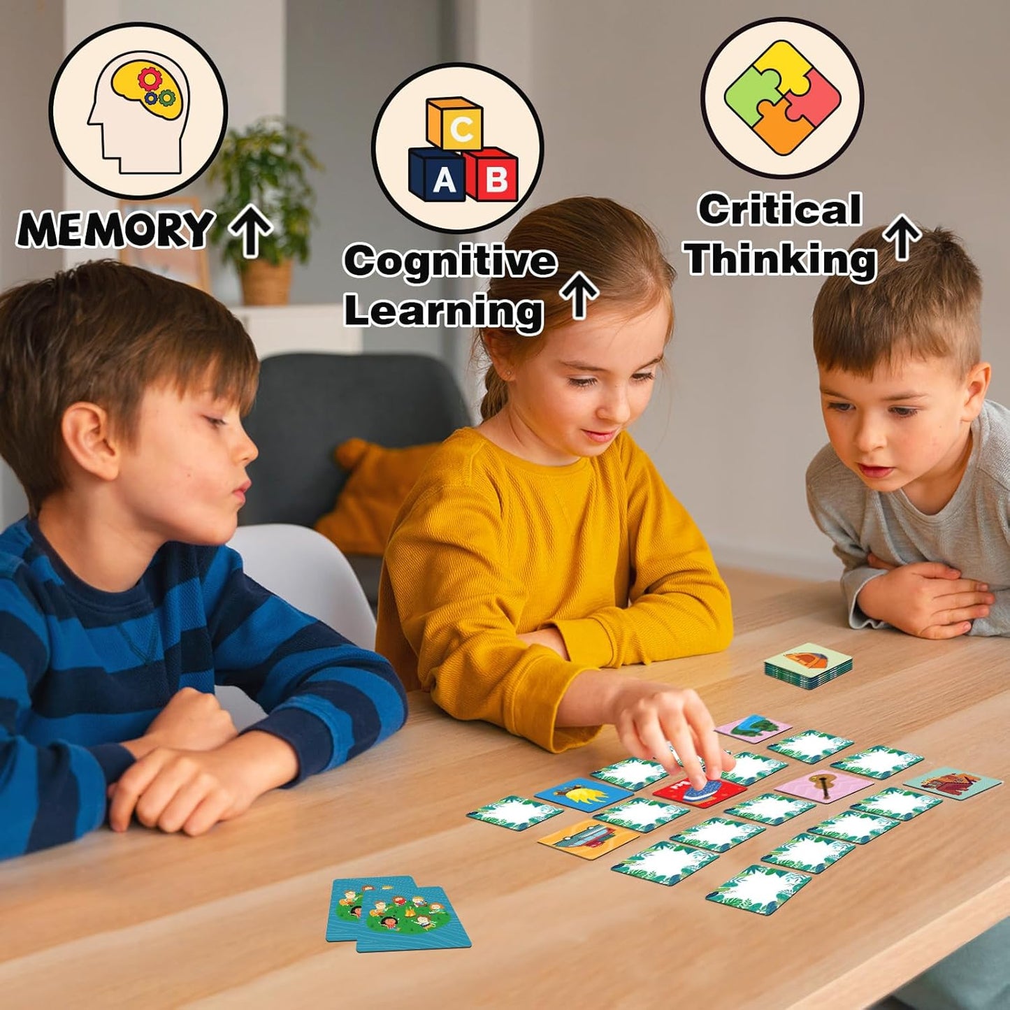 zheyistep 100 PCS Animal Matching Game for Kids Toddlers Memory Game, Animal Match Game Concentration Card Game for Boys Girls Preschool Learning Activities