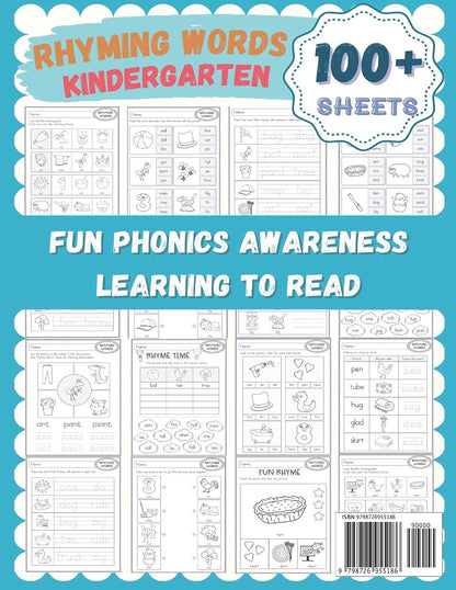 Extreme Activity Rhyming Words Workbook for Kids Ages 4-8: Easy learning to read rhyme big books for kindergarteners. 100+ pages my first activity ... tracing, writing and reading worksheet.
