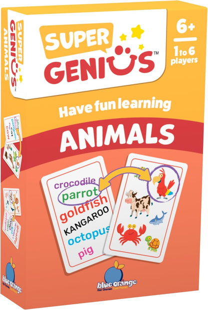 Blue Orange Super Genius Multiplication 2 - Tabletop Card Game, Fun Flash Card Concentration Matching Game for Kids, Ages 8+, 1-6 Players, Teacher Approved, Learn 6-9 Multiplication Tables Games