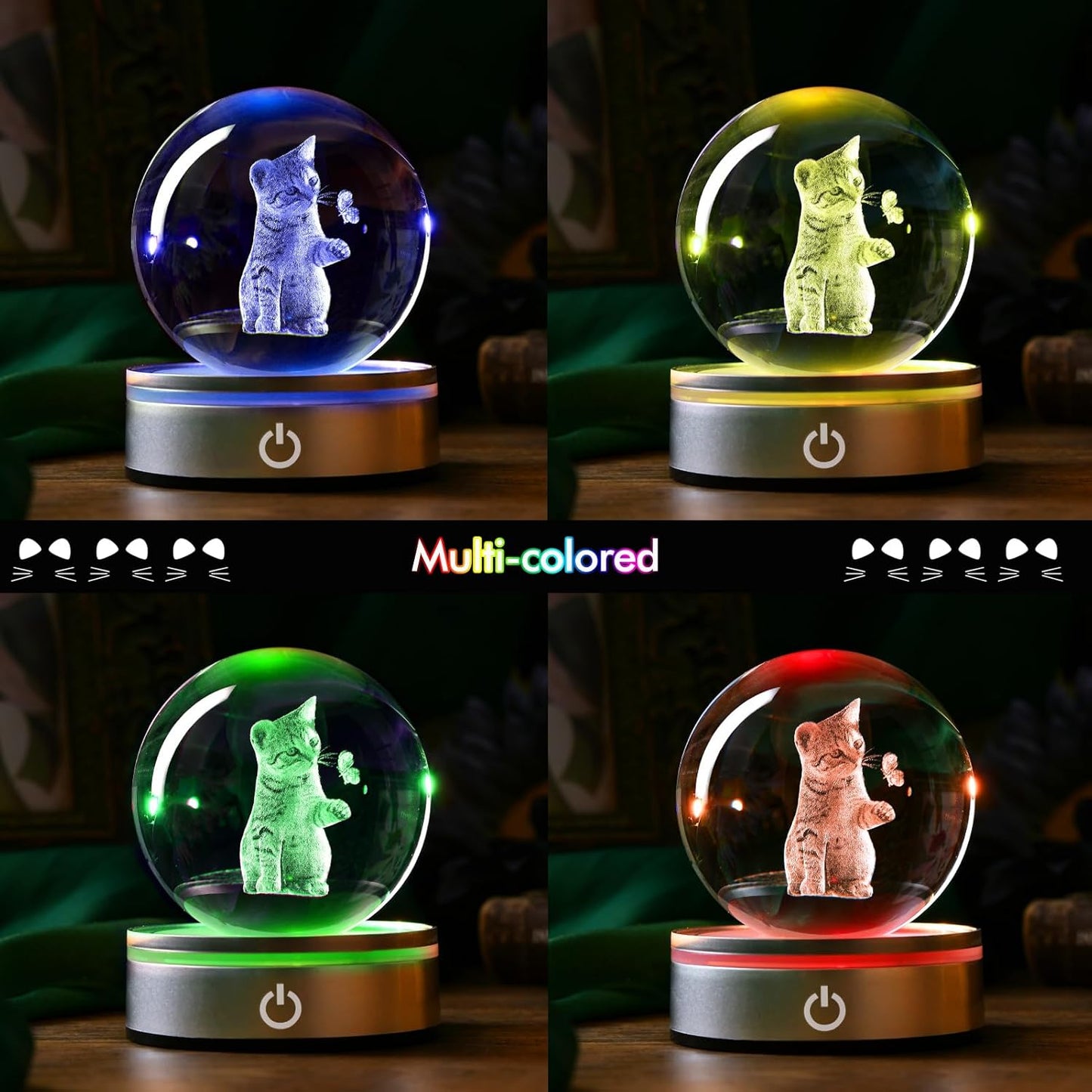 IFOLAINA 3D Solar System Crystal Ball Model Gift Space Astronomy Gift Planets Multicolor Universe Globe Ball Science Astrophysics Gift Night Light Kids Bedroom Adults Gift
