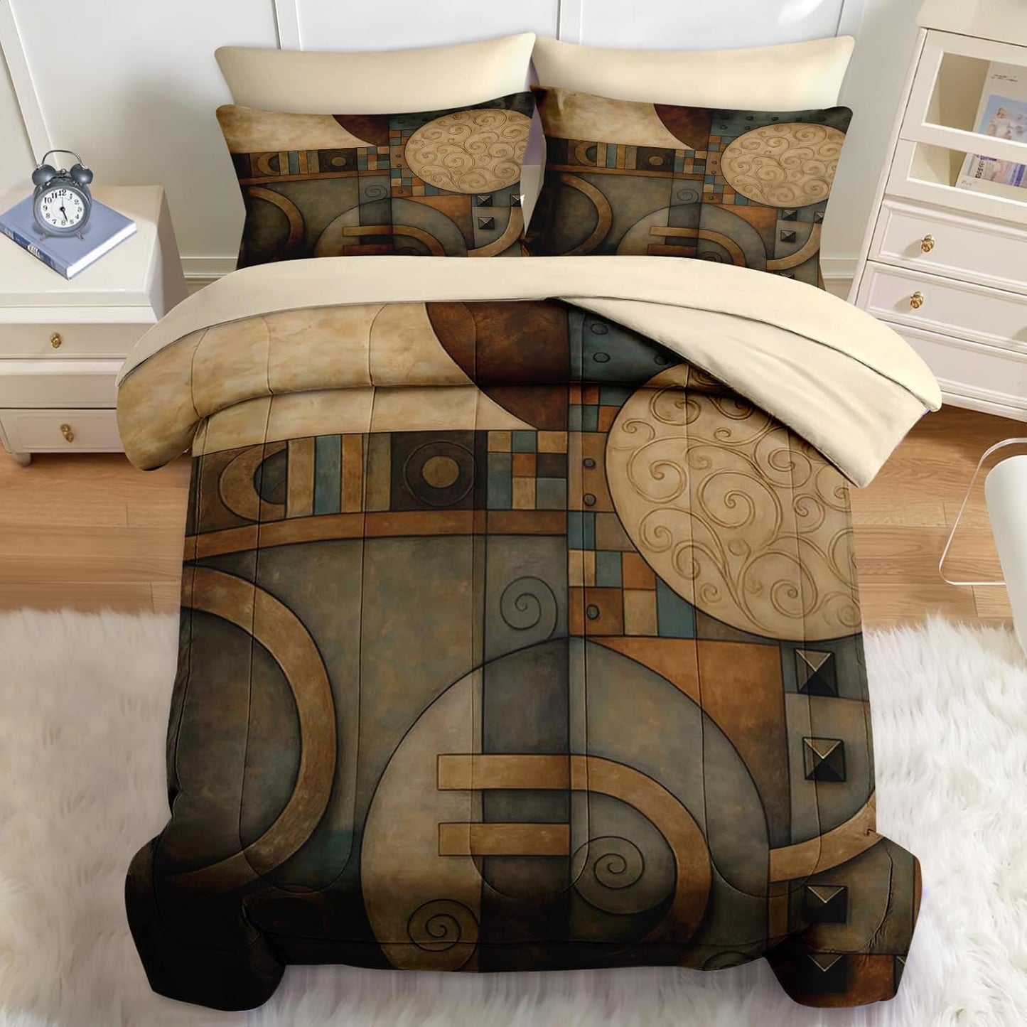 Nesker Comforter Set Twin Size, Science Lab School 5 Pcs Bedding for Kids and Adults, Medical University Chemistry Bed Sheet Sets with Fitted Sheet Pillowcase & Sham