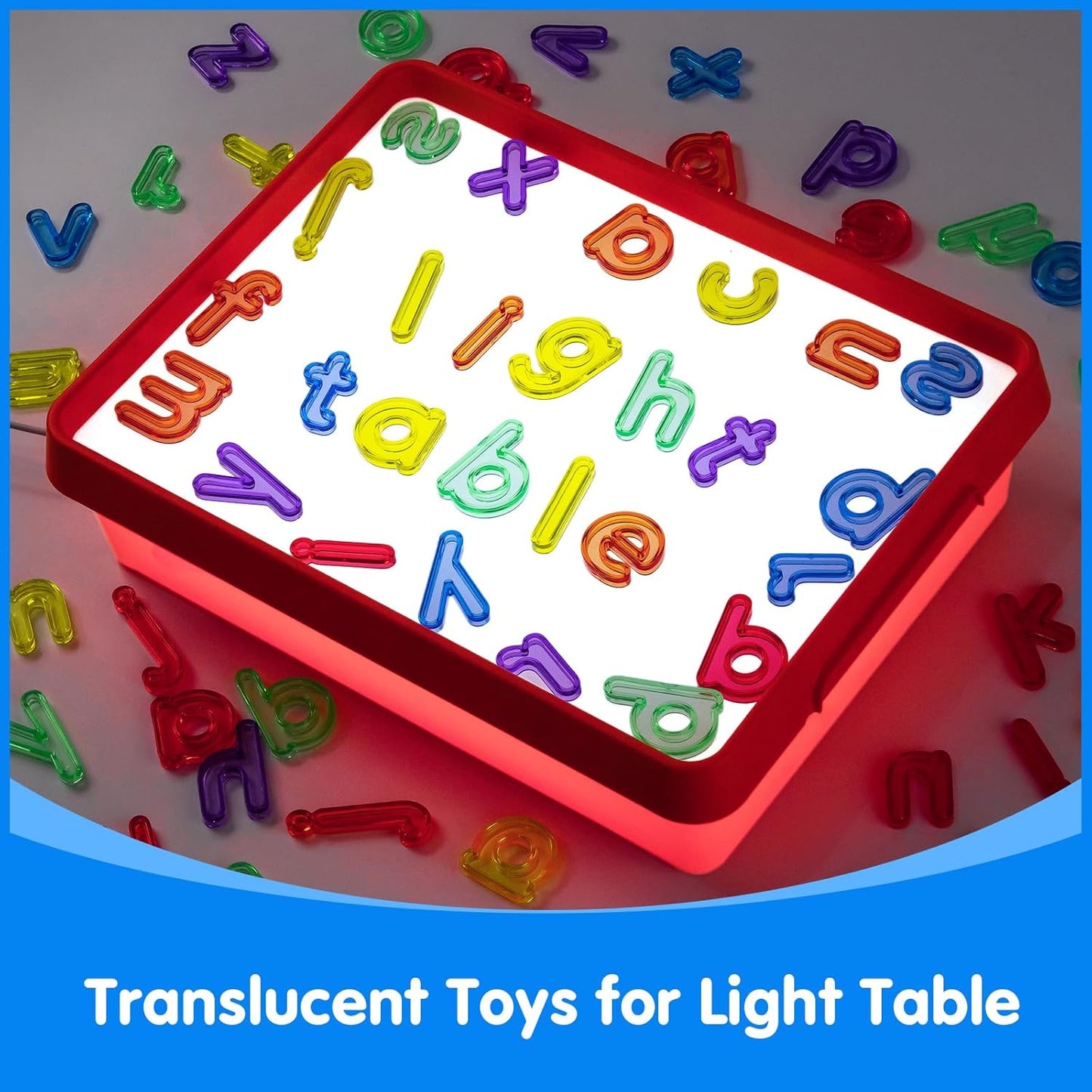 Odoorgames Kids Light Table，Translucent Math Blocks - Engaging Math Toy, Light Table Manipulatives, Linking Cubes for Early Learning and Creative Play