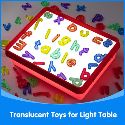 Odoorgames Kids Light Table，Translucent Math Blocks - Engaging Math Toy, Light Table Manipulatives, Linking Cubes for Early Learning and Creative Play