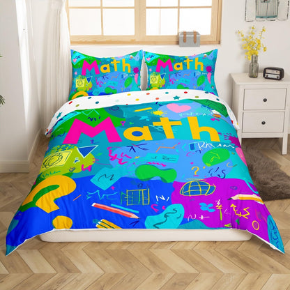 Erosebridal Chemistry Bedding Set Chemical Equation Comforter Cover for Kids Boys,Science Students Duvet Cover Test Tube Microscope Chemical Equipment Bed Set Full,Science Educational Dorm Room Decor
