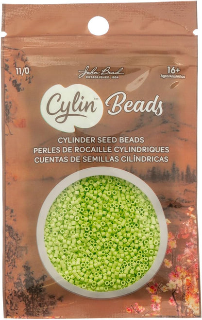 John Bead 25g Cylin Beads Opaque Turquoise Green 11/0 Glass Cylindrical Seed Beads for Jewelry Bracelets Necklaces Earrings Making Embroidery