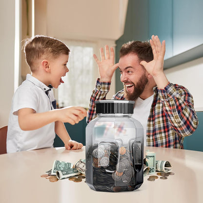 X-Large Piggy Bank for Adults Kids, Vcertcpl Digital Coin Counting Bank with LCD Counter, 2.4L Capacity, Great Coin Counter Bank Money Counting Jar with Total Amount Displayed, Bank for All US Coins