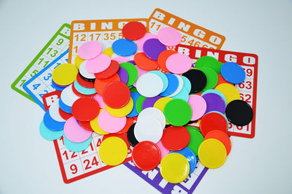 Smartdealspro 1 1/2 Inch 37mm 10 Colors Opaque Plastic Poker Chips Counting Discs Markers Counters with Box for Casino Card Games Math Learning