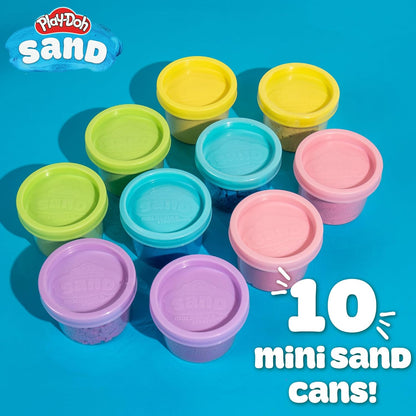 Play-Doh Sand Castle Bucket, 5 Colors & Scents of Play Sand, Resealable Cans with 5 Fun Tools, Sand Castle Building Kit, Creativity for Kids Sensory Bin, Toys for Soft Play