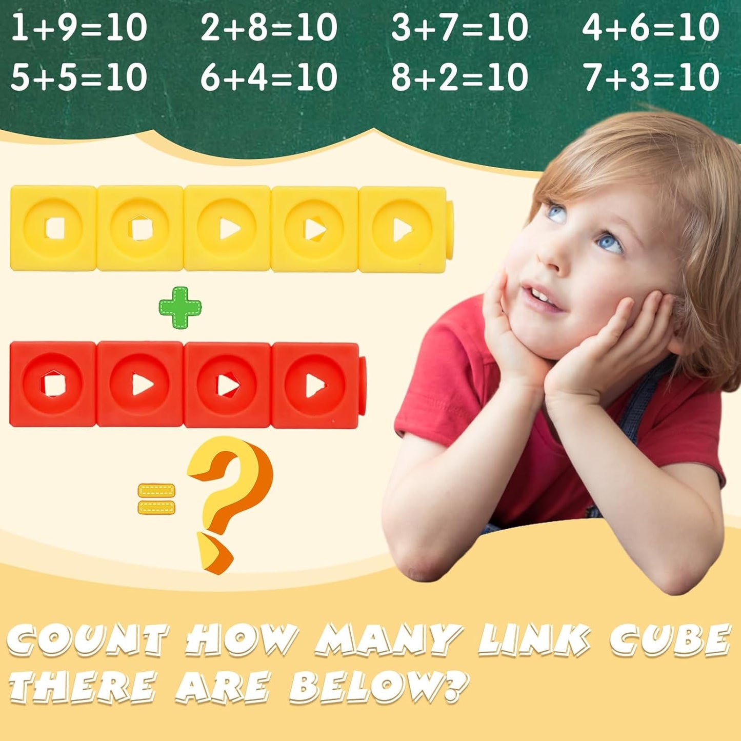 Jenaai 100 Pcs Linking Cubes Plastic Math Cubes Manipulative Counting Blocks STEM Snap Blocks Connecting and Counting for Early Math and Construction, Homeschool Preschool Supplies(Stylish)
