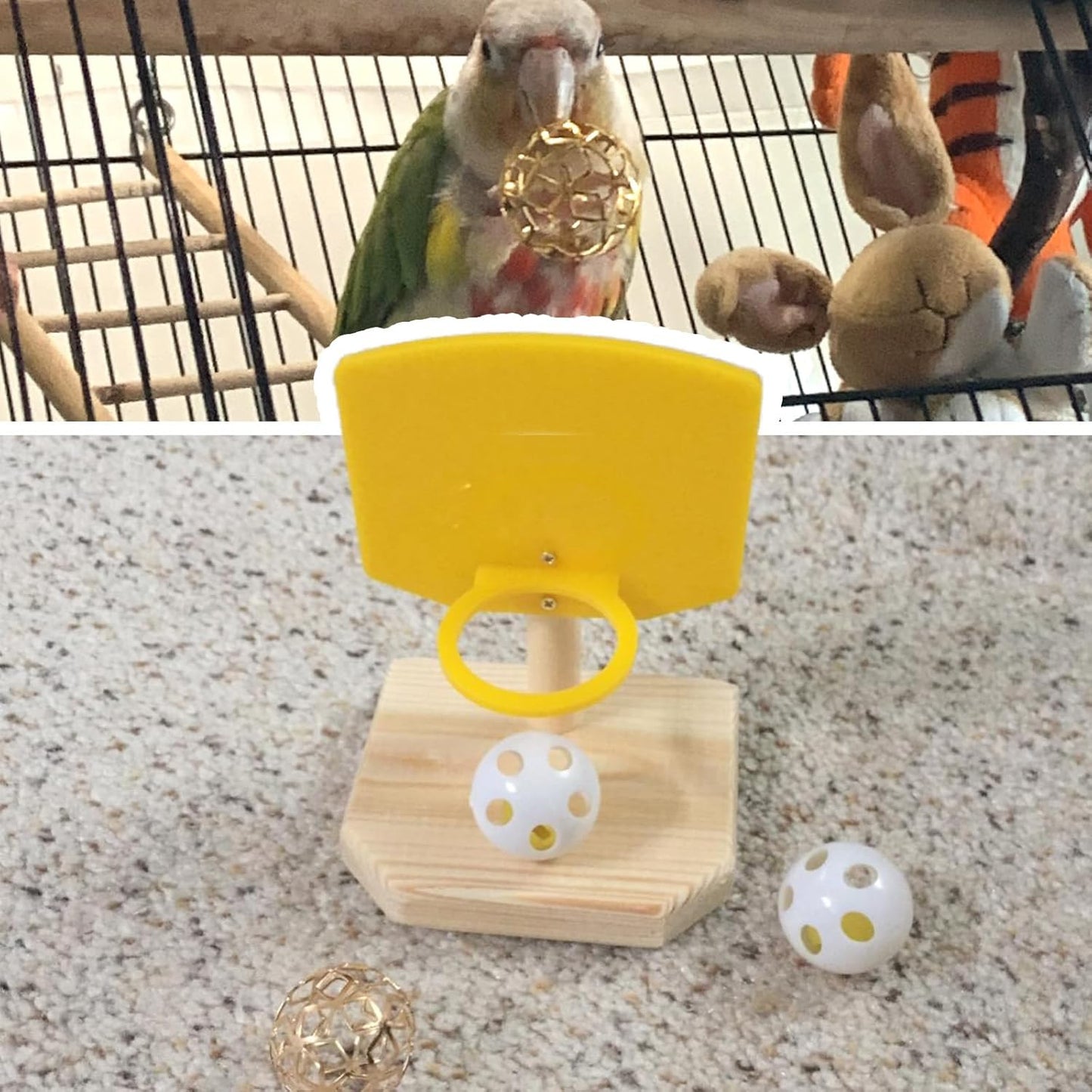 QBLEEV Bird Training Ring Toy, Parrot Trick Tabletop Toys, Educational Stacking Color Rings, Cage Toys