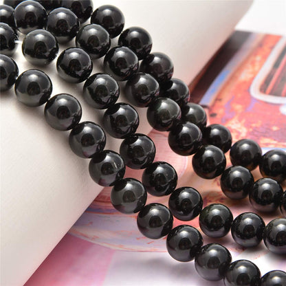 NCB 100pcs Original Natural Stone Beads Gemstone Round Loose Beads 6mm 8mm 10mm (Blue Aventurine, 6mm 100Beads) - Colors A