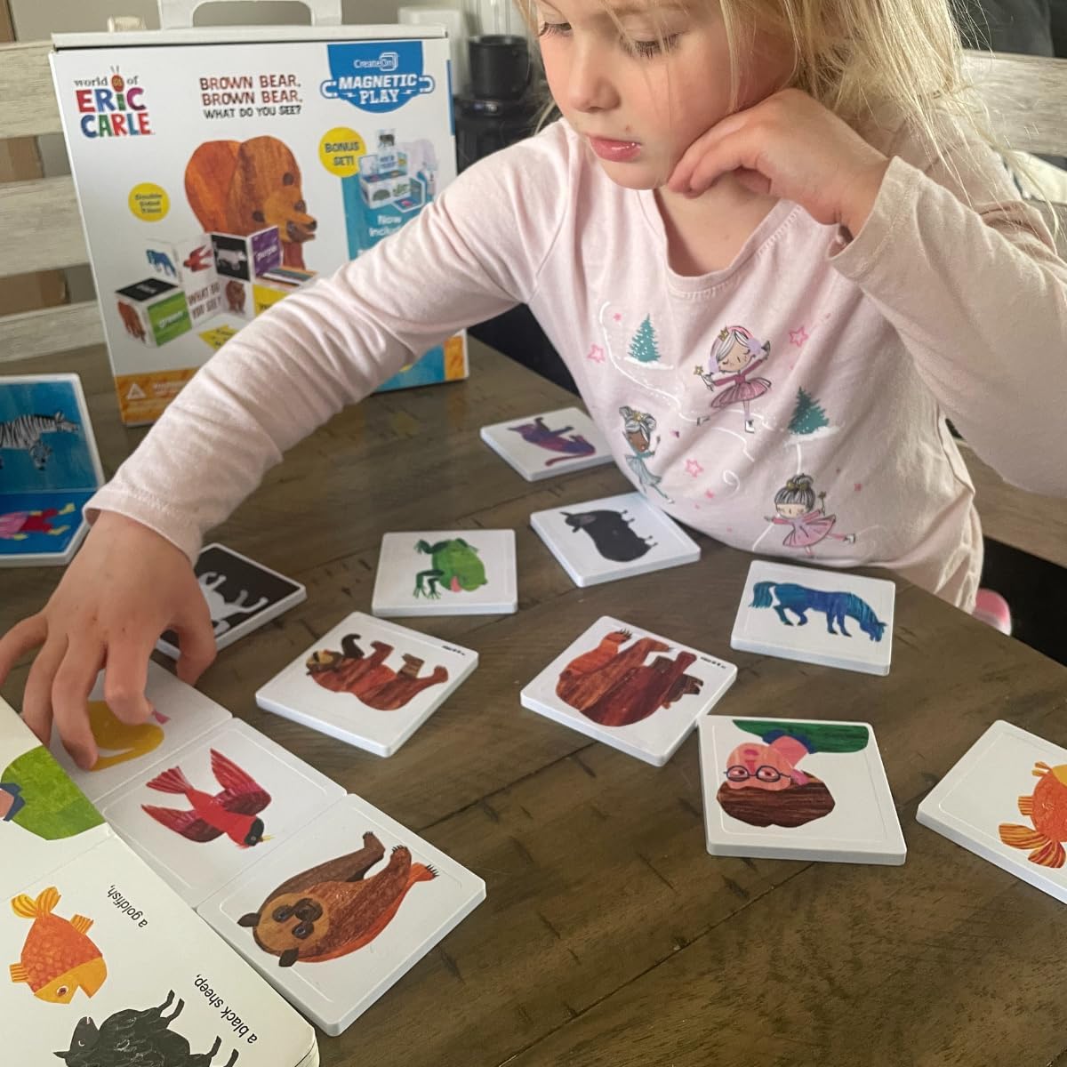 CreateOn Eric Carle Polar Bear with Head to Toe Bonus Set Magnetic Tiles, Building Set for Kids, Magnetic Building Toys for Kids, STEM Toys for Boys and Girls Ages 3+, 24 Piece