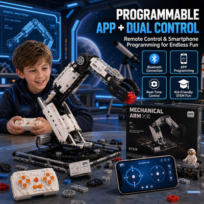 1029 PCS STEM Robotic Arm Kit for Kids Ages 8-16, Programmable DIY Robot Arm Building Toy with APP & Remote Control, Engineering Coding Robotics Kit, Educational Science Gift for Boys Girls