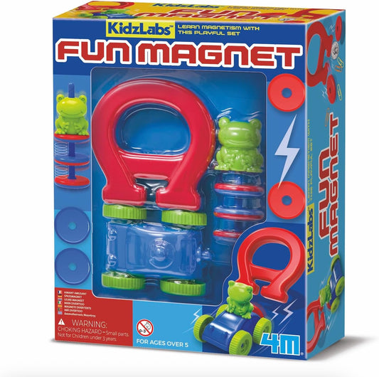 4M KidzLabs Fun Magnet Science Kit (1 Pc.) - Hands‑On Magnet Learning Set with Magnet, Vehicle & Frog Toy - Perfect for STEM Learning, Science Exploration & Educational Play for Kids