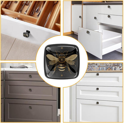 4 Pack Cabinet Knobs Drawer Pulls, 30mm Round ABS Glass Drawer Hardware Growing Purple Butterflies Cabinet Handles with Screws for Dressers Kitchens Cupboard