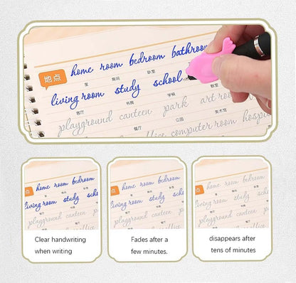 Beautiful Round English Calligraphy Practice Copybook, English Handwriting Practice Book Groove English Cursive Calligraphy