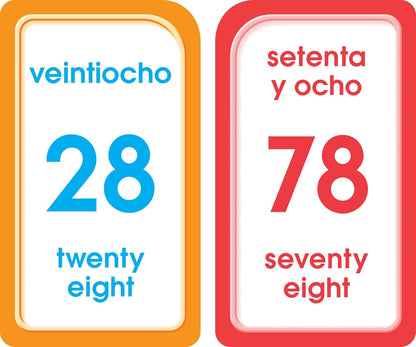 School Zone Spanish Numbers 1-100 Flash Cards: 56 Cards, Preschool, Kindergarten, Numeros 1-100 Tarjetas Ilustrativas, Bilingual, ESL, Language Immersion, Ages 4+ (Spanish/English Edition)
