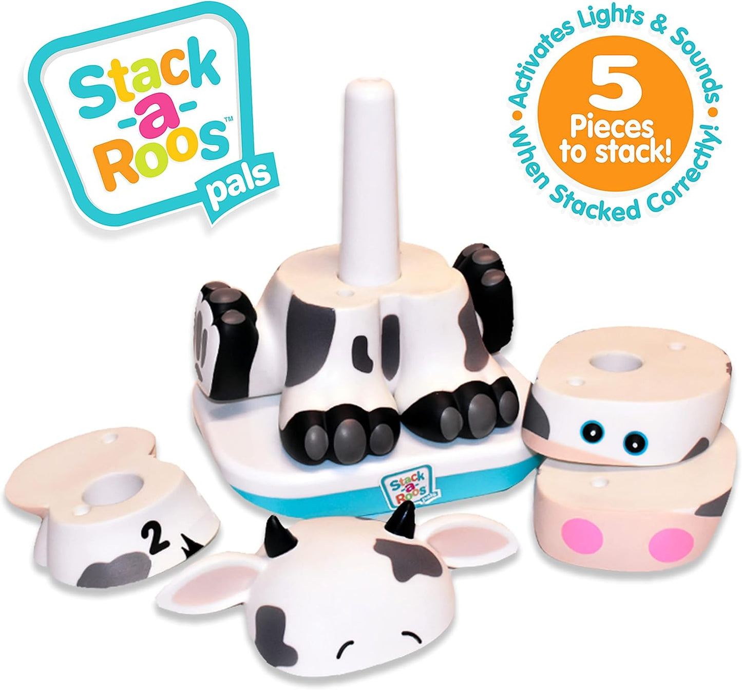 Stack-a-Roos Baby Giraffe by Salus Brands - Animal Stacking Toy, Educational Early Learning Toy for Infants Babies Toddlers, Age 12+ Months - Great Baby Gifts, STEM