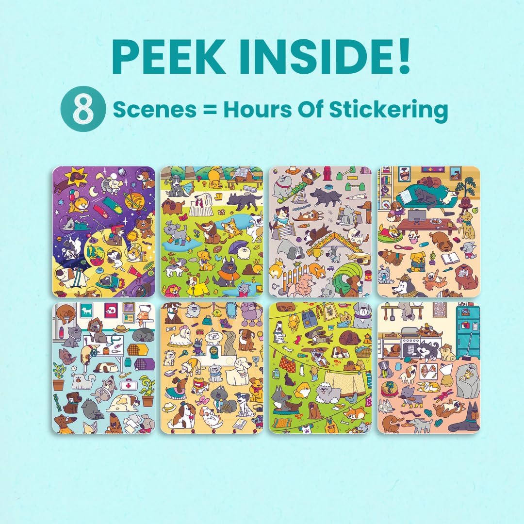 Animals Habitat 500+ Kids Sticker Book by Cupkin Toddler Airplane Travel Activity Coloring and Sticker Book, Road Trip Essentials, 12 Coloring Pages + 12 Scenes for Ages 2–8 Years - Colors B