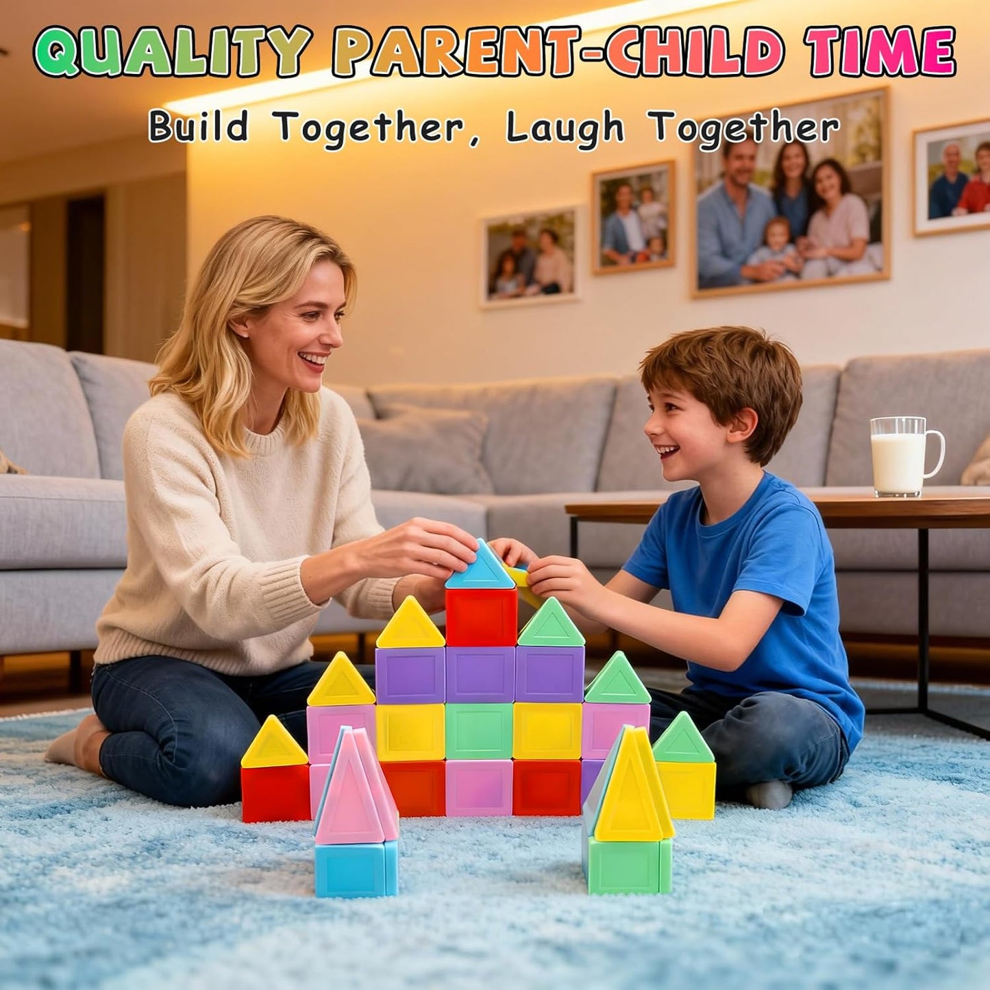 Mini Magnetic Tiles,42PCS Magnetic Building Blocks with Metal Storage Box,STEM Toys for Kids Ages 3+,Sensory Toys for Kids with Autism