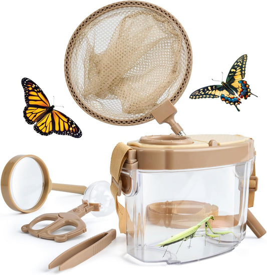 Montessori Mama Kids' Bug Catching Kit - Complete Insect Exploration Set with Habitat, Extendable Net, Magnifying Tools & Carry Strap - Educational Outdoor Adventure Gift