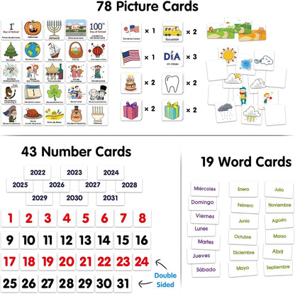 Godery Calendar and Weather Pocket Chart, Classroom Organized Chart, 149 Pieces