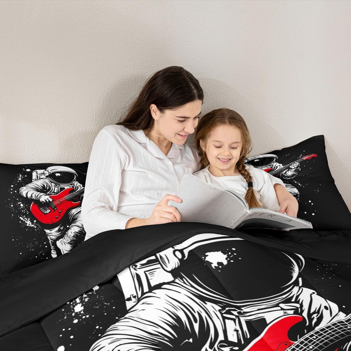 Erosebridal Drum Kit 3D Print Kids Comforter Sets Rock Music Themed Full Bedding Set for Boys Girls Musical Pattern Comforter Set,Colorful Retro Style Quilt Duvet 3 Pcs