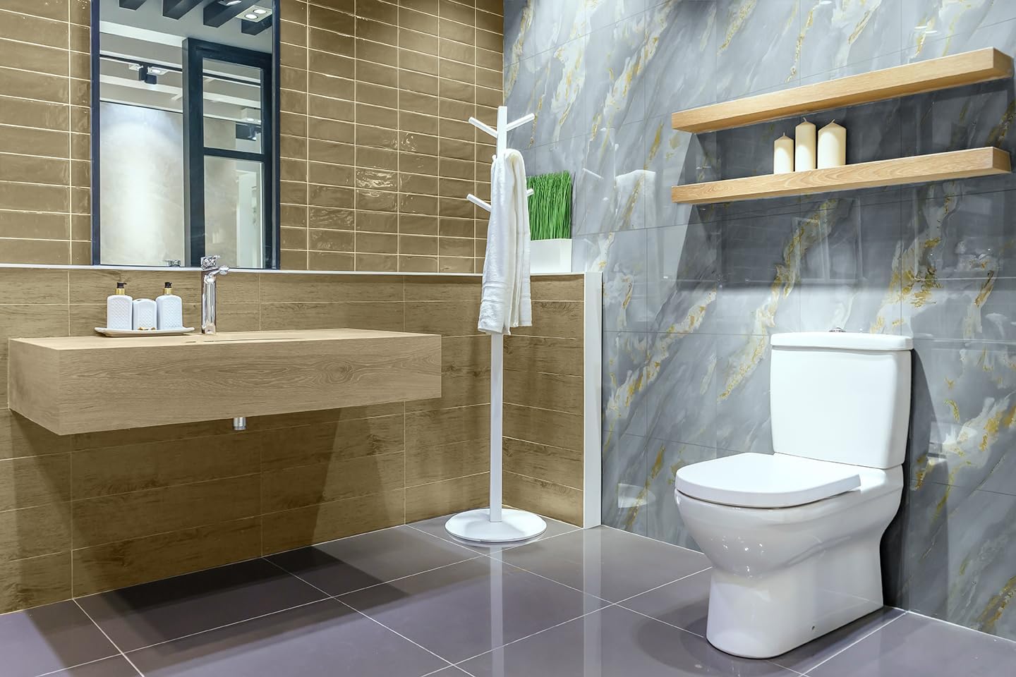 20-Pack Peel and Stick Gilded White Marble Tiles (11.8" x 11.8") – 19.4 Sq. Ft. Waterproof PVC Shower & Backsplash Tiles for Bathroom, Kitchen, and Living Room – Self-Adhesive, Easy Installation