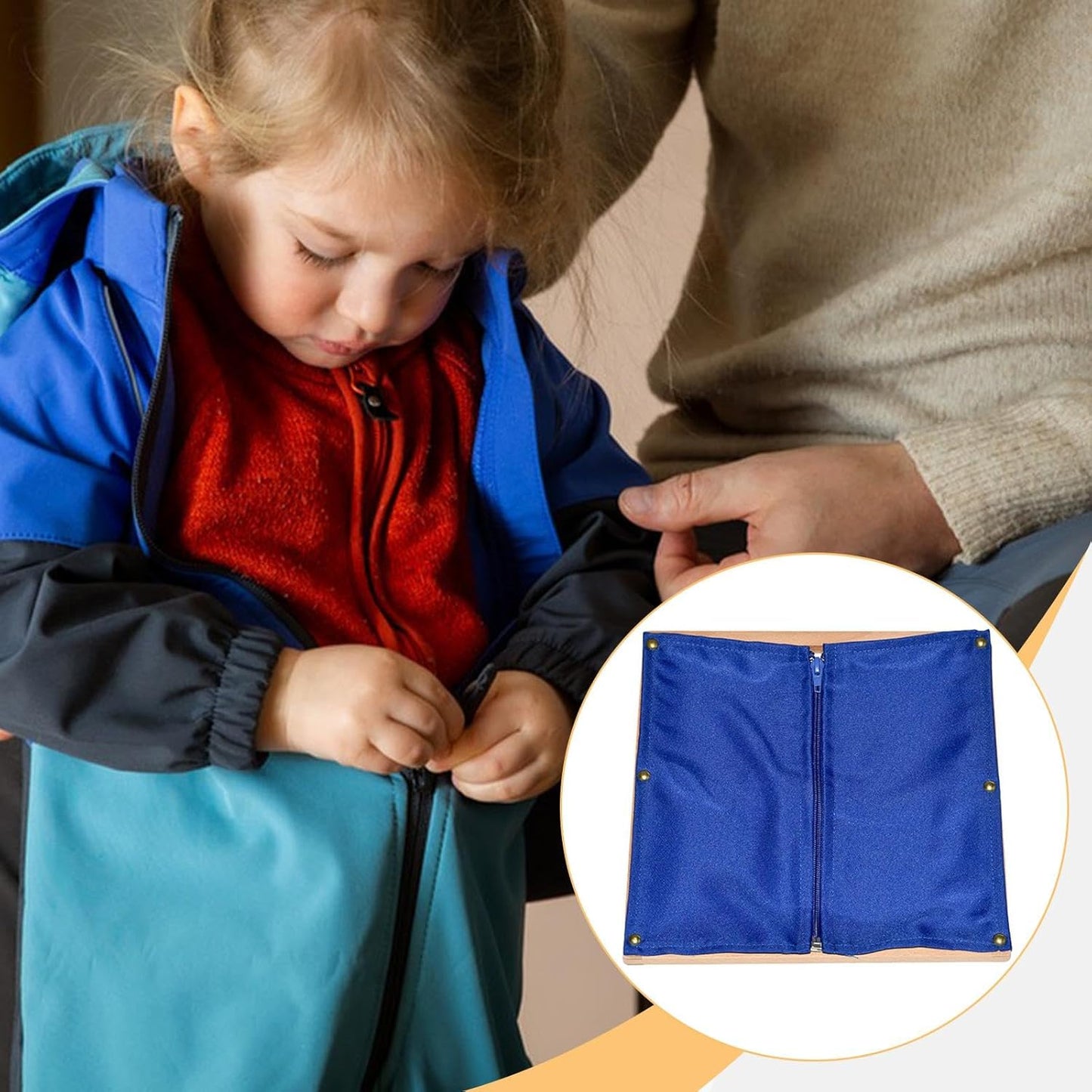 Dressing Frame Life Skills Development Toy Professional Basic Life Skill for Preschool Gifts Educational Early Learning Tool, Zipper