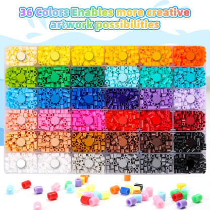 Meland Fuse Beads - 24000pcs Fuse Beads Kit for Kids, 24 Color 5MM Iron Beads Set with 4 Fluorescence Color, 6 Pegboards - Craft Kits Gifts for Birthday Christmas