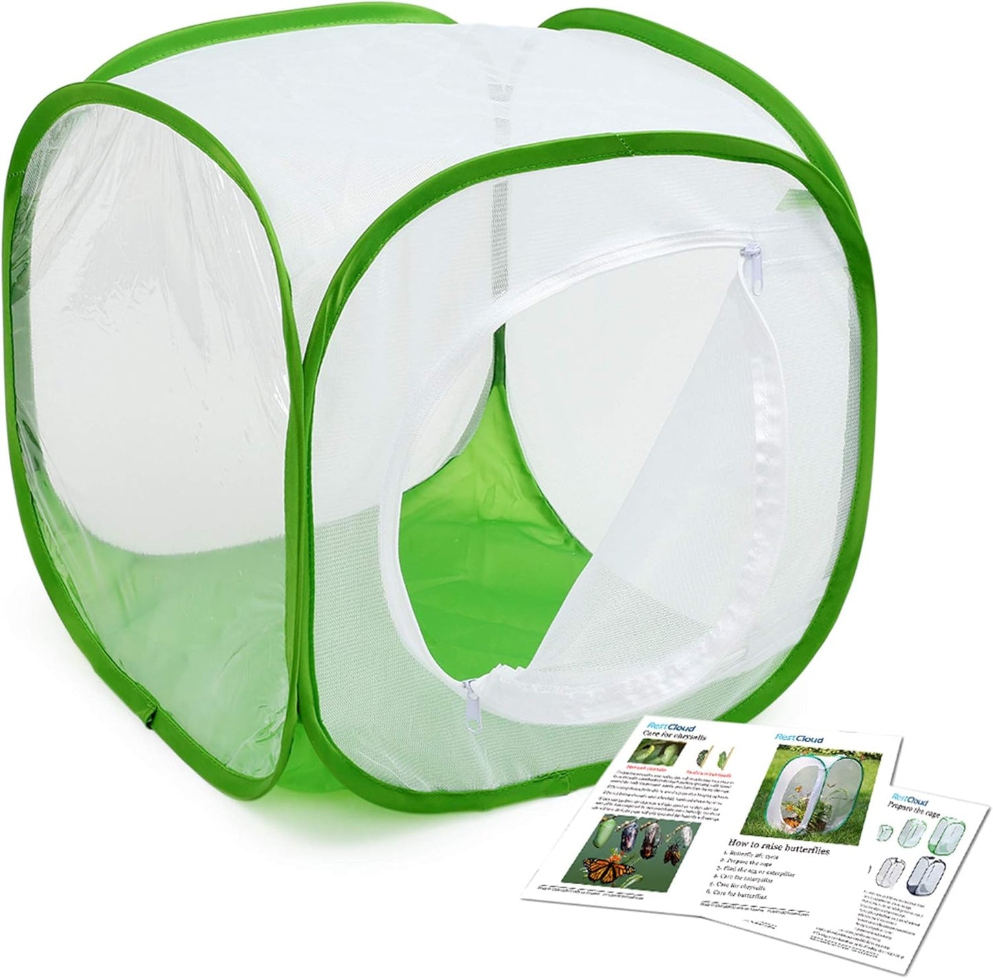 RESTCLOUD Professional Butterfly Habitat Insect Cage Caterpillar Enclosure Pop-up Polyester Bottom for Easier Clean