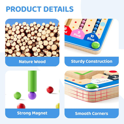 Montessori Magnetic Toy, Busy Board with Magnetic Letters & Numbers, ABC Learning Toys for Kids Ages 3-5, Alphabet Puzzle Preschool Toys, Fine Motor Skills Educational Toys for 3 Year Old Boys Girls