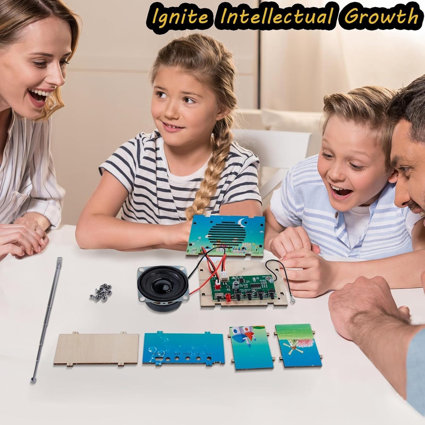 Science Kits for Kids Age 8-12 12-14, STEM Kits for Kids Age 8-10, STEM Toys Build Your Own FM Radio Kit, DIY Electronic Snap Circuits Projects Gifts for Teen Girls Boys 9 11 13 15 16+ (Classic Wood)