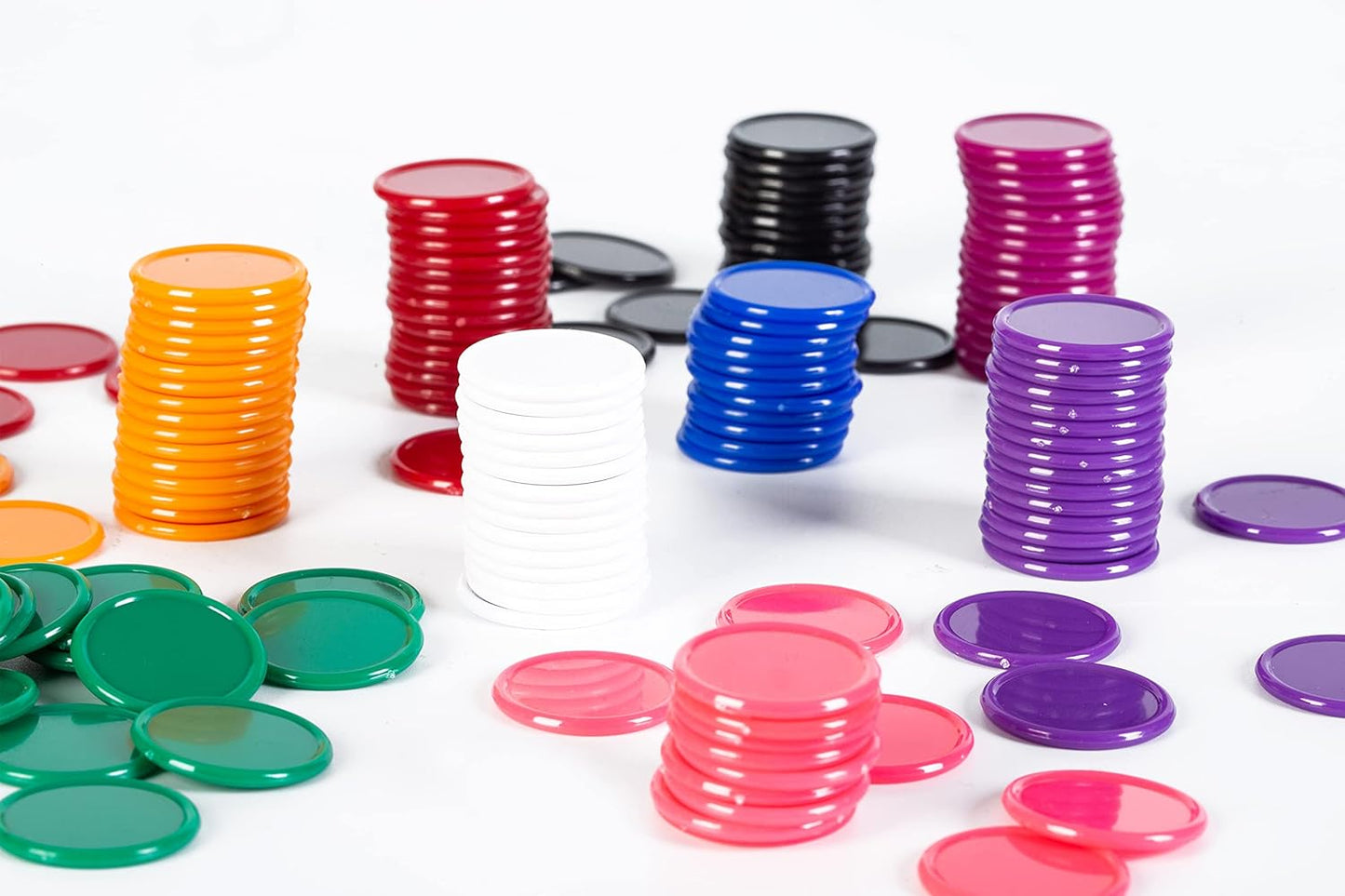Smartdealspro 300pcs 1 Inch 10 Colors Opaque Plastic Learning Counters Counting Mini Poker Chips Game Tokens