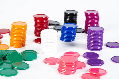 Smartdealspro 300pcs 1 Inch 10 Colors Opaque Plastic Learning Counters Counting Mini Poker Chips Game Tokens