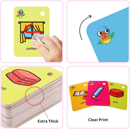 Toddler Number Flash Cards,No.123 Sight Words with Pictures Preschool Kids Flash Cards 28 Pcs with Ring(Number)