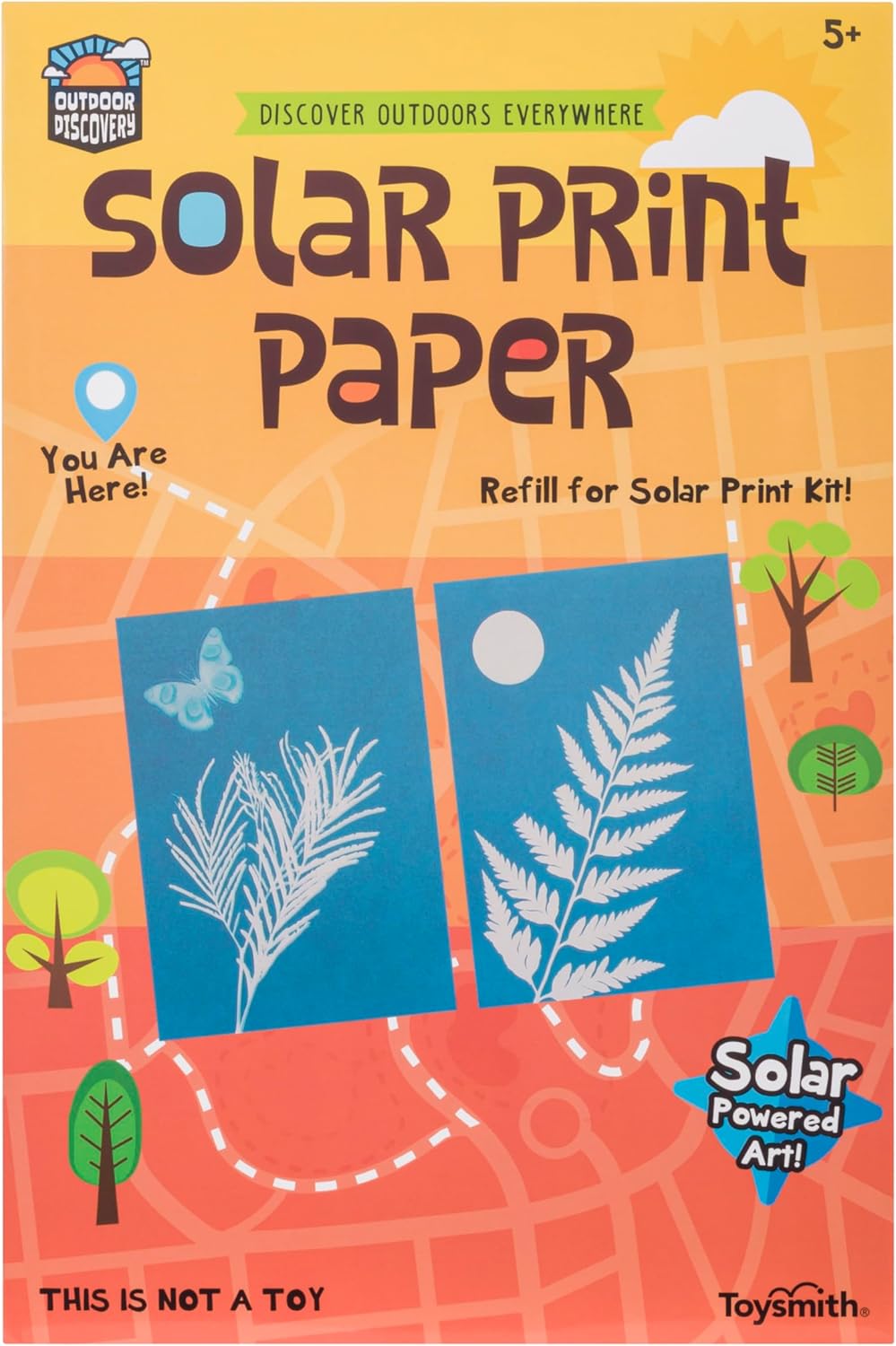 Toysmith Outdoor Discovery Solar Print Kit Bundle - Sun Print Paper Set for Kids - Includes 36 Sheets Solar Paper, Stencil Set & Frames - Arts and Crafts for Kids Ages 8-12 Gift