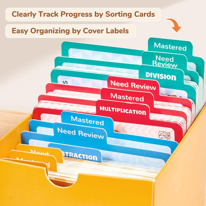 JoyCat 162 Multiplication Flash Cards - All Facts 1-12 Times Tables with Visual Aids Mastered & Review Sorting for Kids 3rd 4th 5th Grade or Homeschool Supplies
