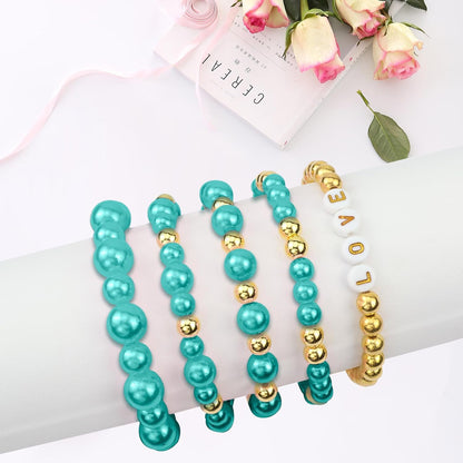 Hpebl 2136PCS Beads for Bracelets Pearl Bracelet Making Kit Friendship Bracelet Kits Bracelet Bead Kits Small Pearl Bead and Gold Beads Beading Kit for Bracelets Jewelry Making Kit