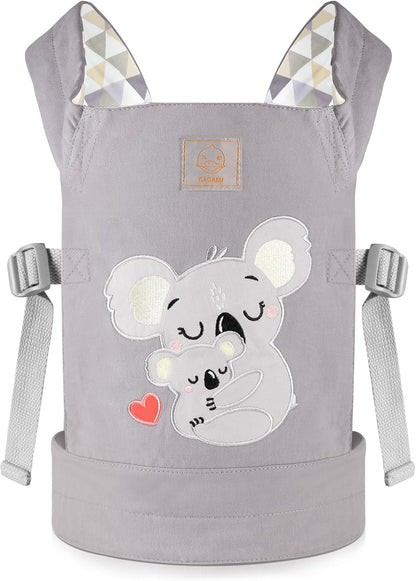 GAGAKU Doll Carrier for Kids, Toy Baby Doll Carrier, Reborn Dolls Carrier Toy Baby Sling with Adjustable Straps, Baby Doll Accessories - Green - Camellia