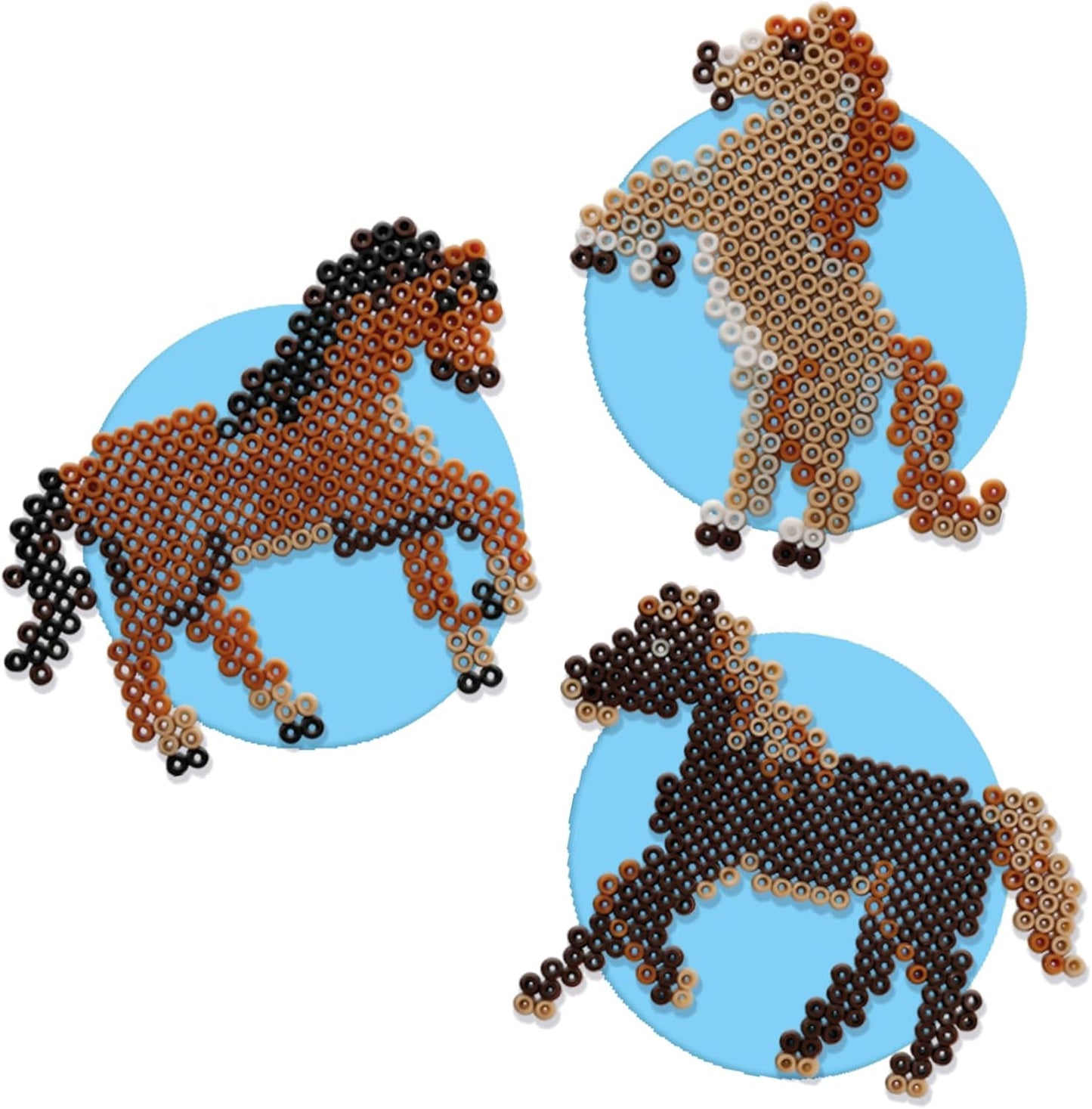 SES Creative 06222 Beedz Create Horses with Ironing Beads - Make Your Favourite Horse with Beads - Square Pegboard and 2100 Beads