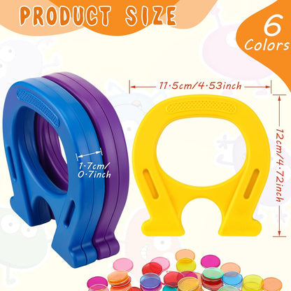 Kanayu 6 Pcs Horseshoe Magnet Toys U Shaped Magnet Movers Science Activity Exercise Student's Hands Ability Experiment Classroom Learning Toy Great Gift Idea for Girls Boys Adults, 6 Colors