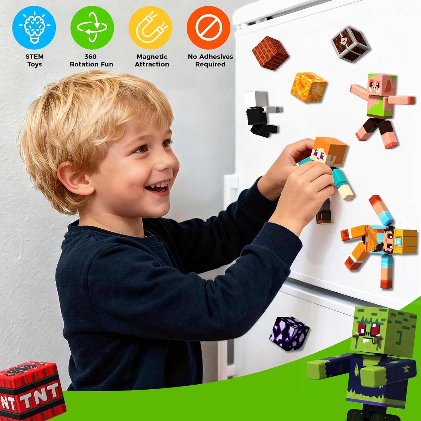 160 Pcs Magnetic Blocks - Magnetic Building Blocks for Kids Ages 4-8, Magnet Cubes Stacking Toy, Classroom STEM Toys, Birthday Gift for 3+ Year Old Boys Girls (Patent Pending)
