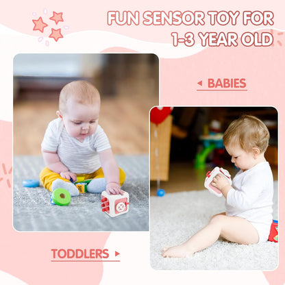 Toys for 1 Year Old Boy Girl, Montessori Busy Board Busy Cube, Travel Toys for Toddlers 1-3, 1 Year Old Girl Boy Gifts, Easter Basket Stuffers for Toddler