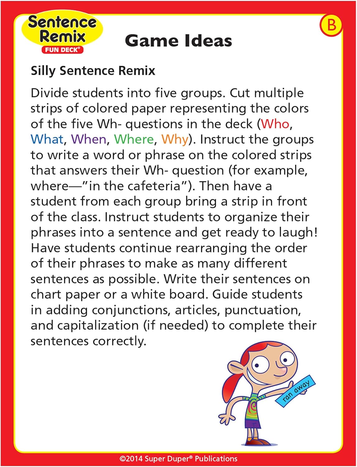 Super Duper Publications | Sentence Remix Fun Deck Reading Comprehension Flash Cards | Educational Learning Resource for Children