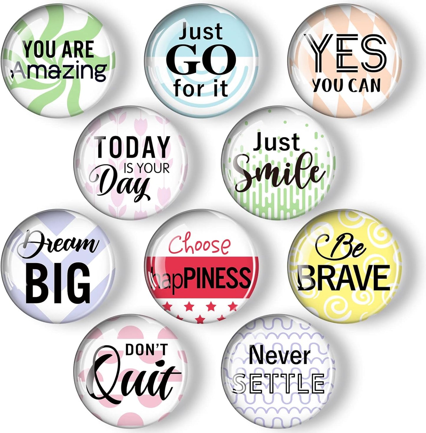 Weewooday 10 Pcs 2026 Inspirational Refrigerator Fridge Magnets Motivational Magnets Bulk Graduation Gift Funny Glass Quote Magnetic Decor for Cabinet Kitchen Whiteboard Locker Office Accessories