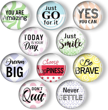 Weewooday 10 Pcs 2026 Inspirational Refrigerator Fridge Magnets Motivational Magnets Bulk Graduation Gift Funny Glass Quote Magnetic Decor for Cabinet Kitchen Whiteboard Locker Office Accessories