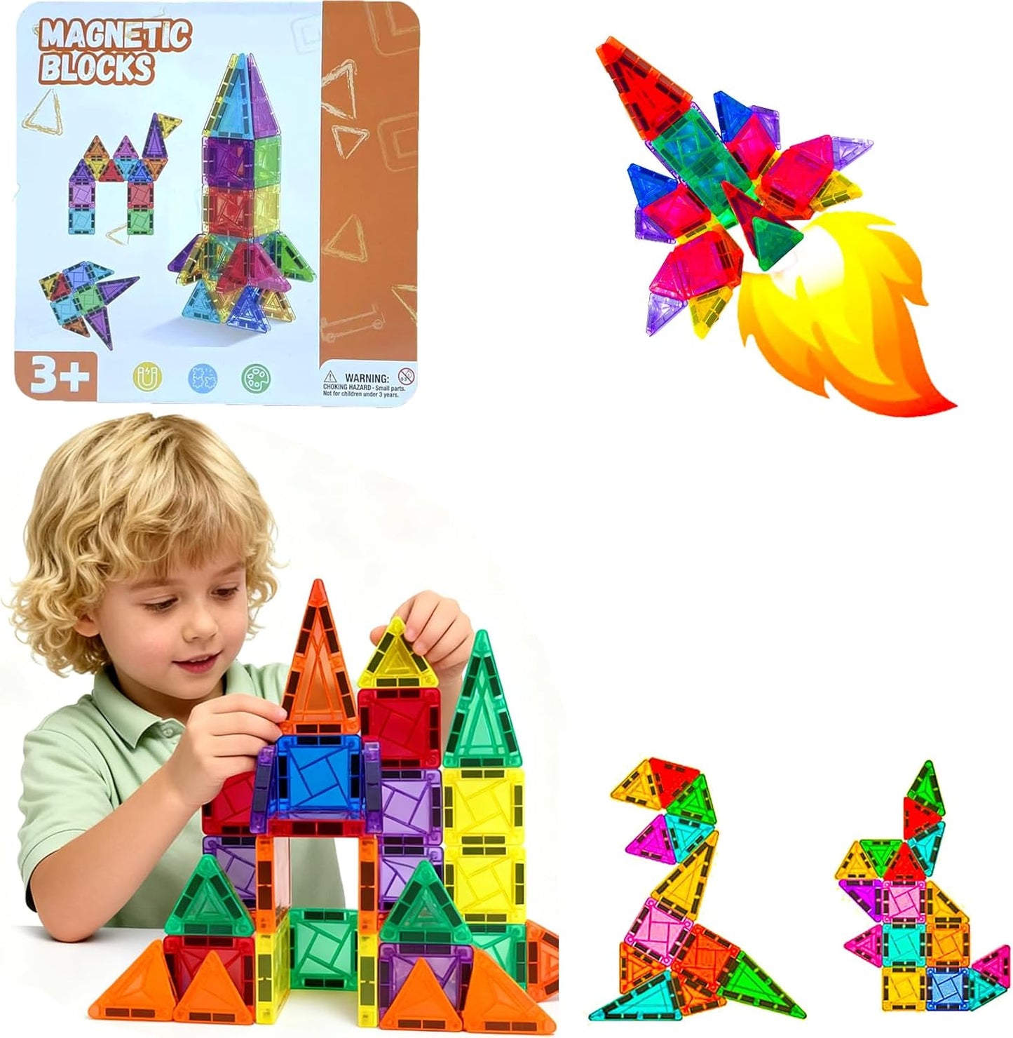 26-Piece Valentines Day Gifts for Kids Strong Magnetic Tiles Building Set – Durable,Vibrant Colors, STEM Toys for Kids 3+, Creative Learning, Compatible with All Major Magnetic Blocks